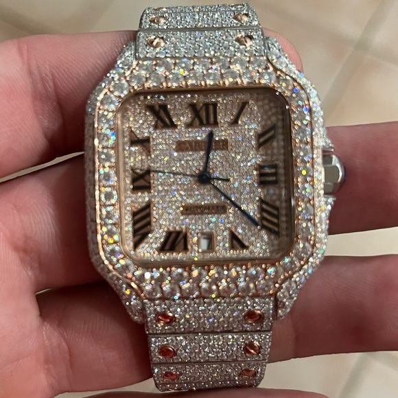 Full diamond mens luxury watch